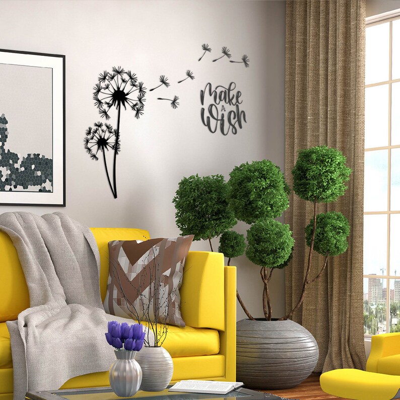 Dandelion Make a Wish Metal wall art decor decoration for