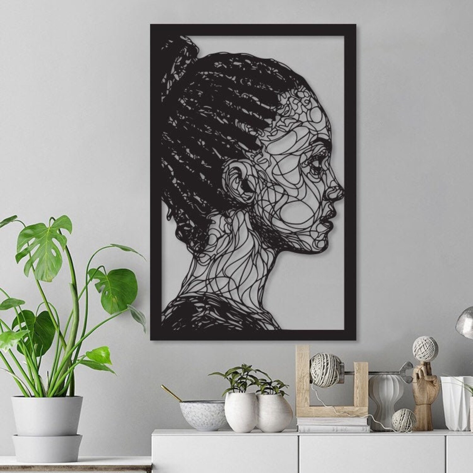 Woman Face Metal Wall Art Metal Wall Sculpture Abstract Etsy