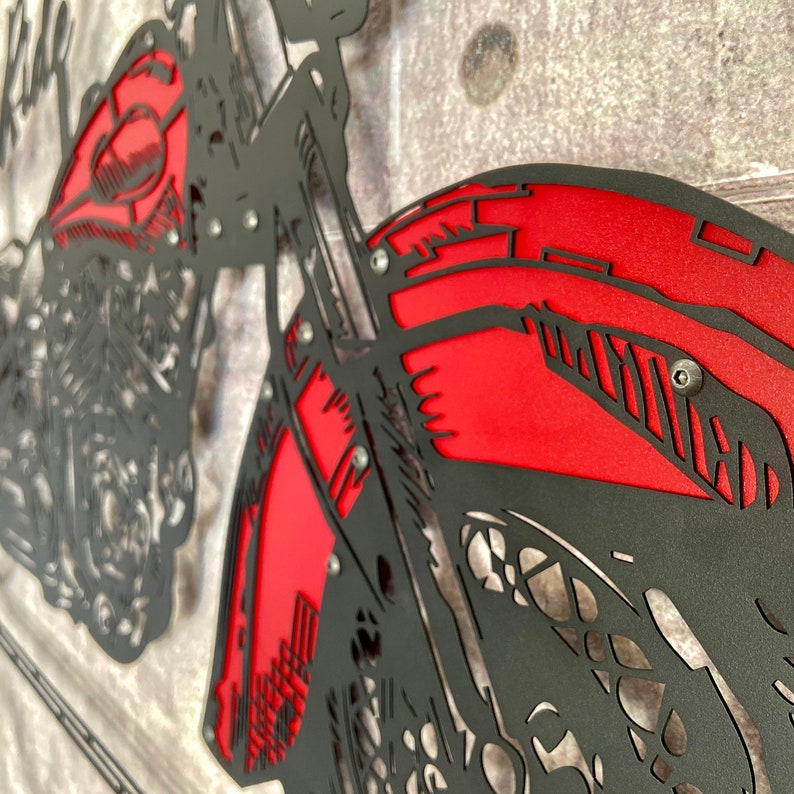 Motorcycle Metal Wall Art Metal Wall Sculpture Motorcycle Etsy