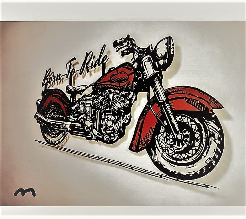 Motorcycle Metal Wall Art Metal Wall Sculpture Motorcycle Etsy