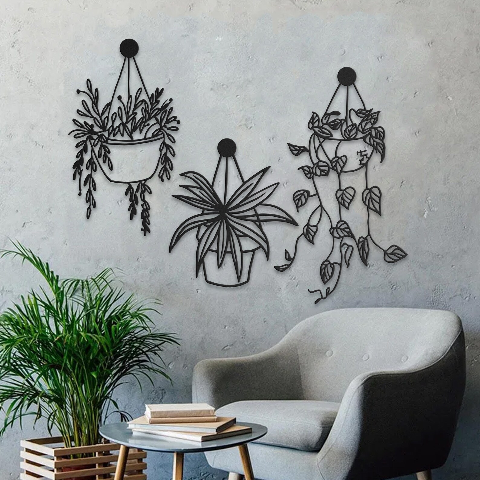 Hanging Flowers Metal Wall Artmetal Wall Sculpture Metal Etsy