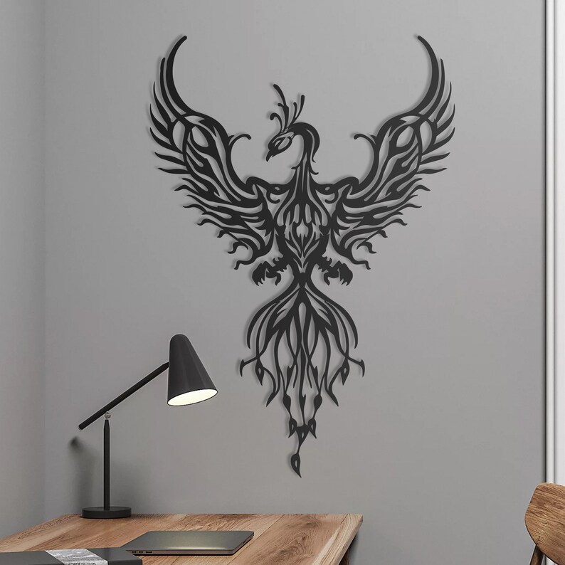 Phoenix Metal Wall Art Metal Wall Sign Metal Wall Hanging Etsy
