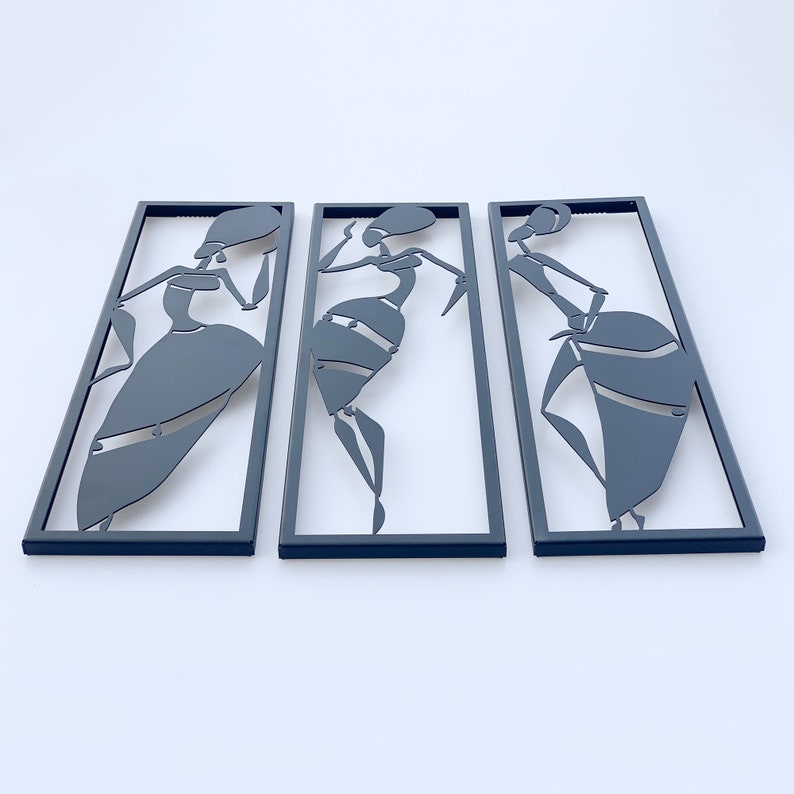 African Women Metal Wall Art Metal Wall Sculpture Metal Etsy