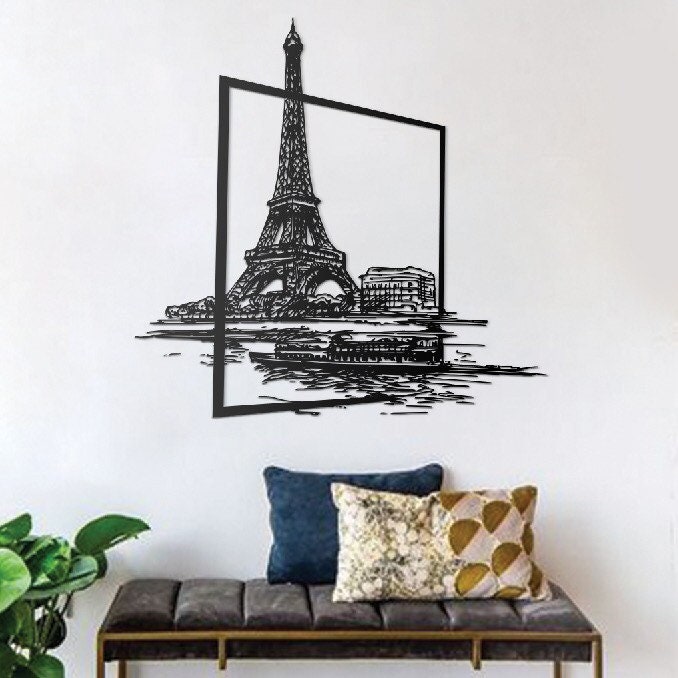 Eiffel Tower Paris Metal Wall Art Metal Wall Sculpture Etsy
