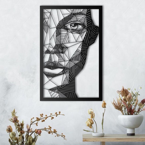 Woman Face Metal Wall Art Metal Wall Sculpture Abstract Etsy