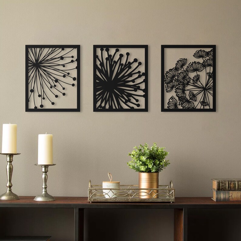 Dandelion Flower Metal Wall Art Decor Dandelion Art for Etsy