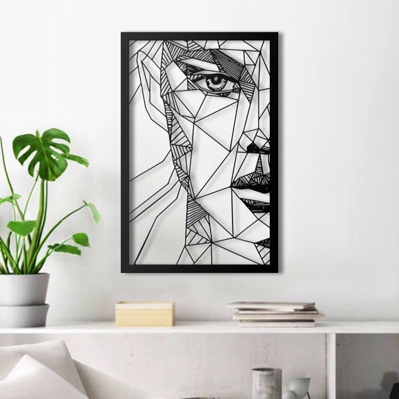 4 Stück Metall Wandkunst Schwarz - Abstrakte Frauenskulpturen 35x25 Cm