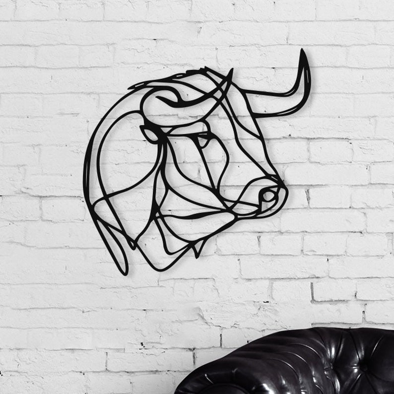 Bull Metal wall art metal wall sculpture metal wall decor Etsy