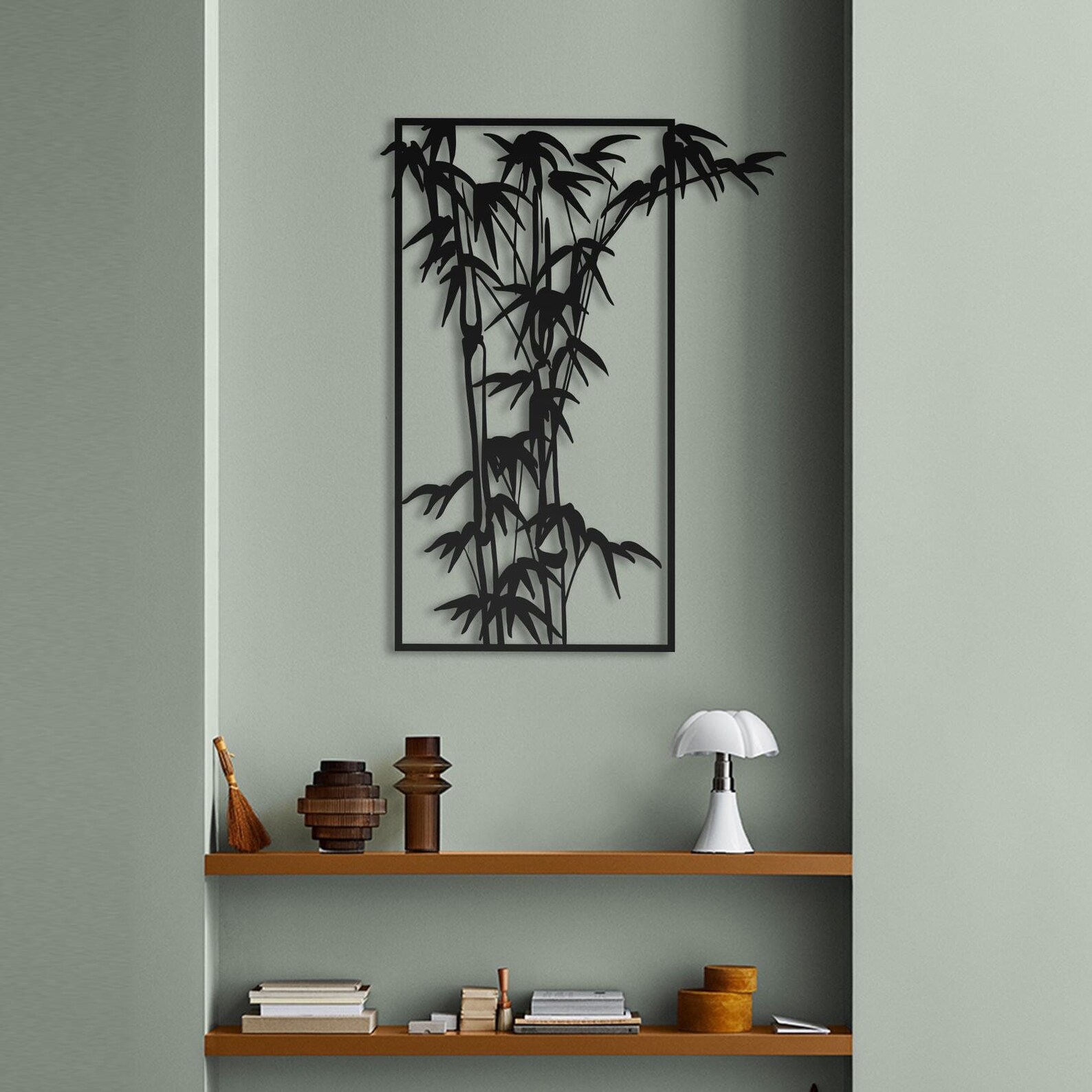 Bamboo Metal Wall Art Metal Wall Sculpture Leaves Metal Etsy