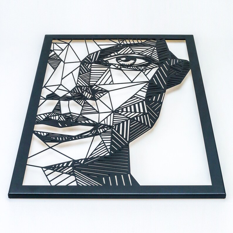 Abstract Woman Face Metal Wall Art Metal Wall Sculpture Etsy