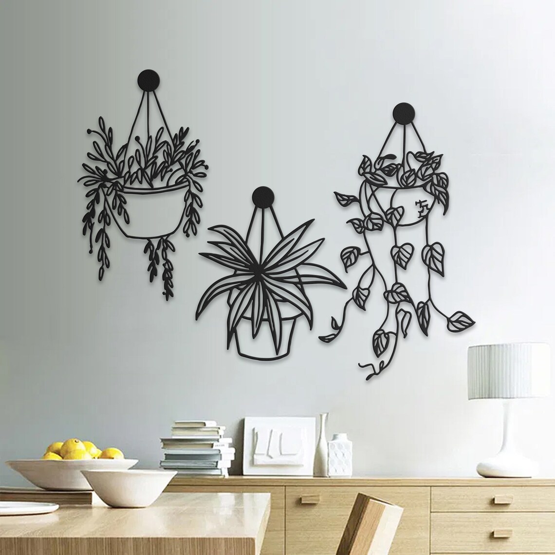 Hanging Flowers Metal Wall Artmetal Wall Sculpture Metal Etsy