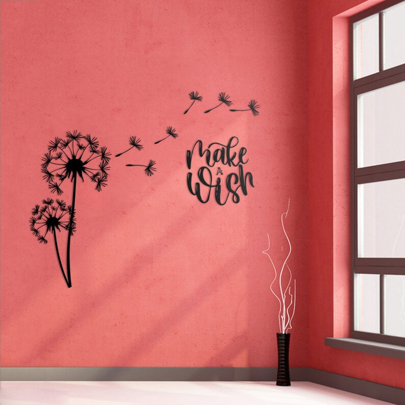 Dandelion Make a Wish Metal wall art decor decoration for