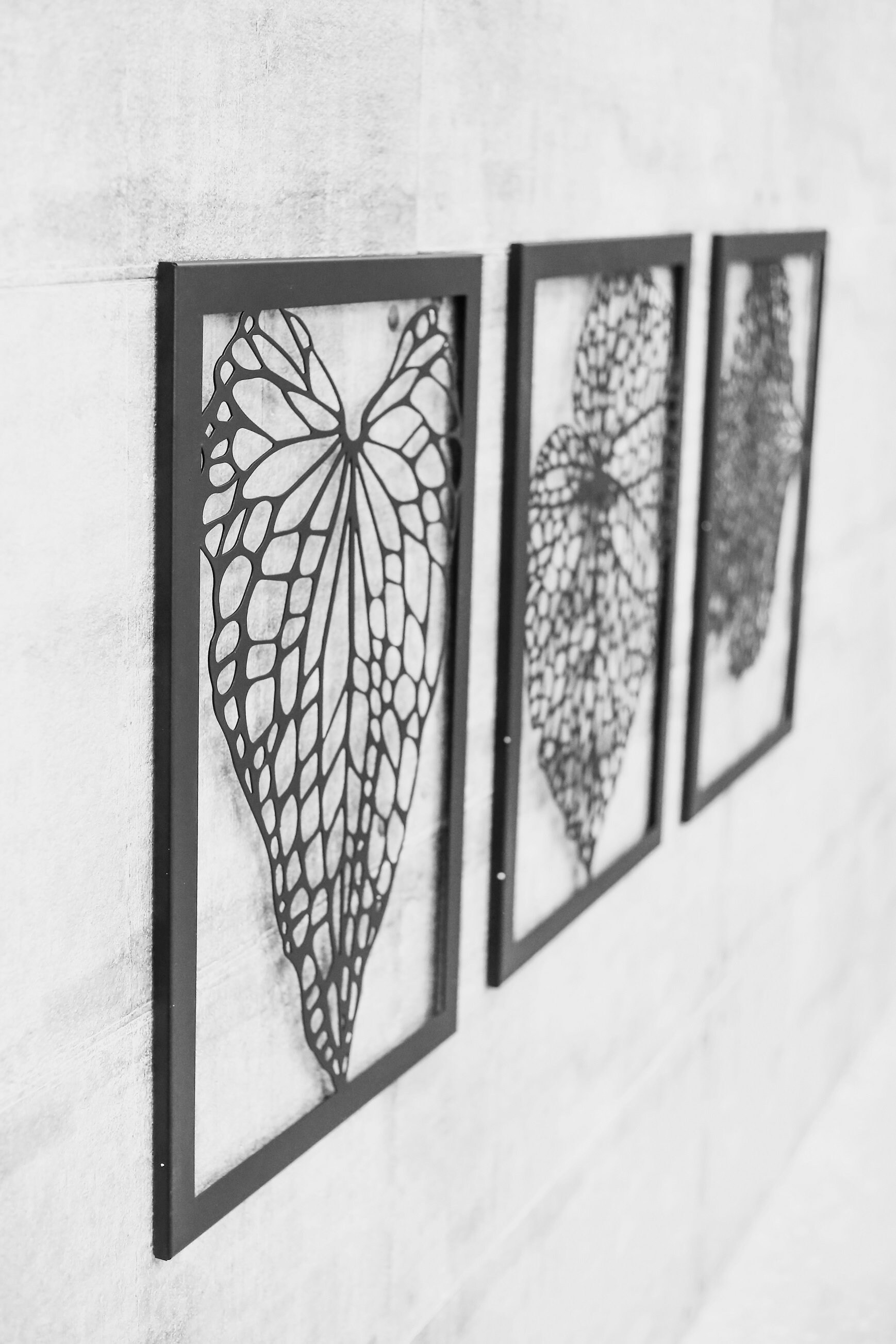 Framed Leaves Metal Wall Art Metal Wall Sculpture Metal Etsy