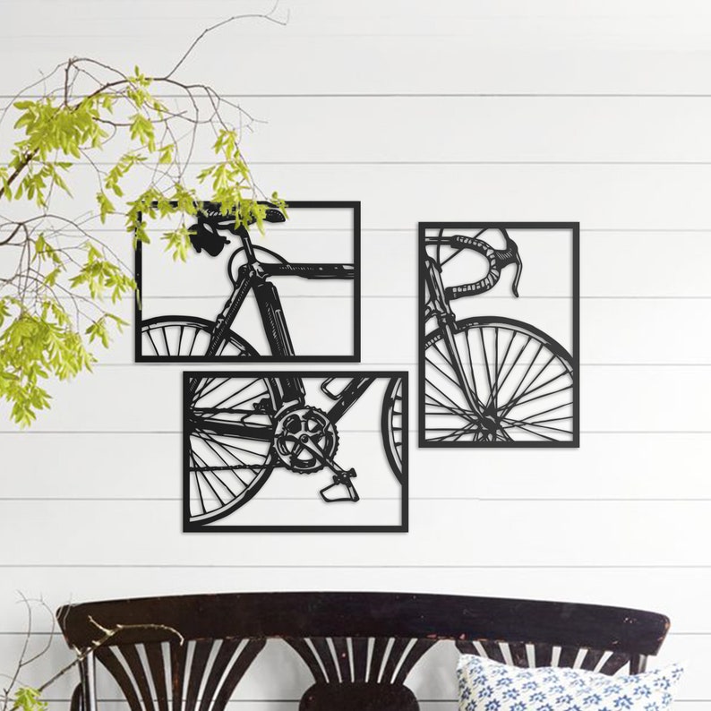 Bicycle Set Metal Wall Sculpture Metal Wall Decor Gift For Etsy