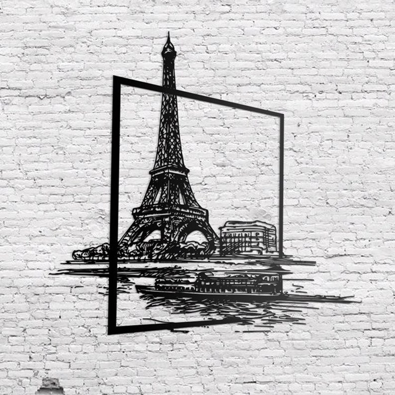 Eiffel Tower Paris Metal Wall Art Metal Wall Sculpture Etsy