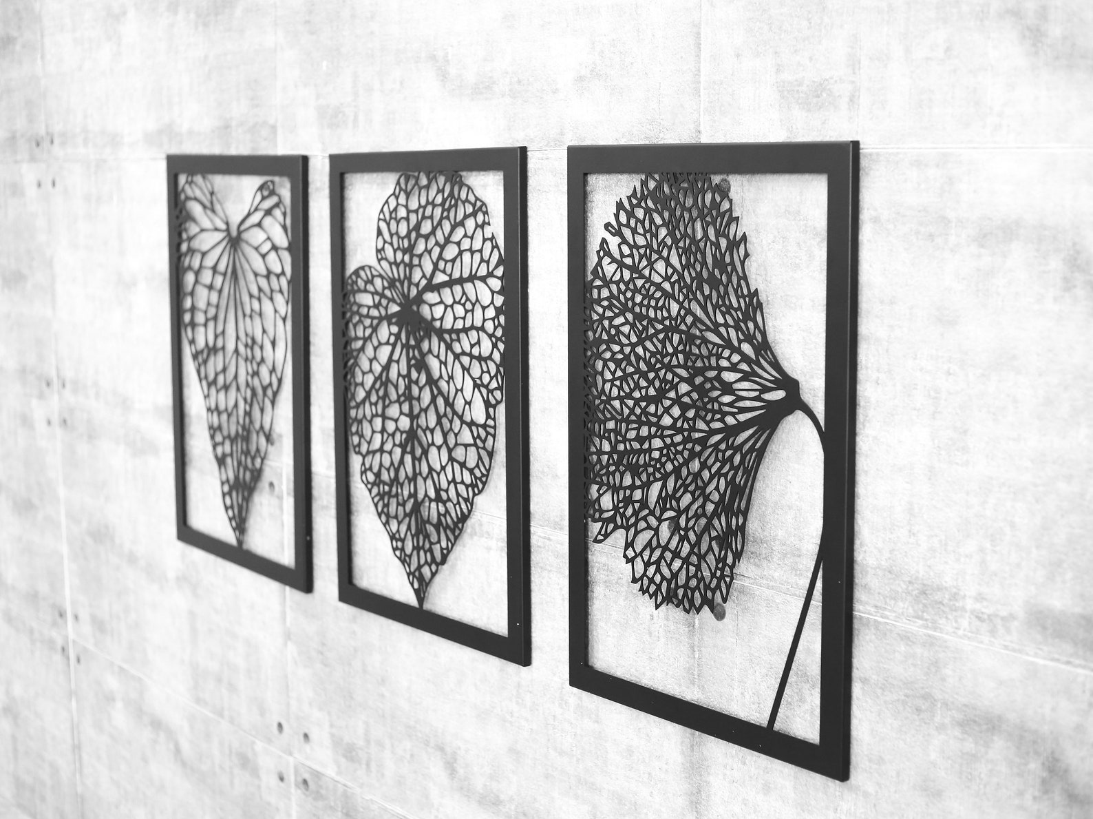 Framed Leaves Metal Wall Art Metal Wall Sculpture Metal Etsy