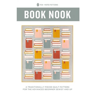Book Nook Quilt Pattern: Pieced Sewing Design (PAPER PATTERN)