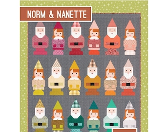 Norm & Nanette Christmas Gnome Quilt Pattern - PAPER PATTERN - Designed by Elizabeth Hartman