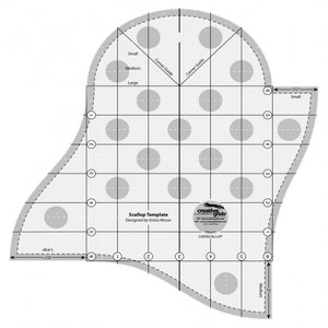 Creative Grids Scallop Template - Non Slip Acrylic Ruler Adds a Scalloped Border to Any Quilt