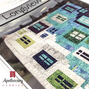Longview Quilt Pattern - PAPER PATTERN - Free Form Quilting Tutorial
