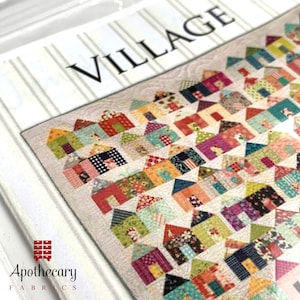 Village Quilt by Miss Rosie&#39;s Quilt Co - PAPER PATTERN - Little Row Houses Quilting Tutorial by Carrie Nelson
