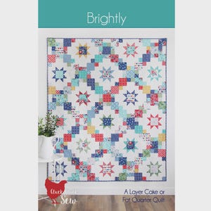 Brightly Quilt Pattern - PAPER PATTERN - Designed by Cluck Cluck Sew