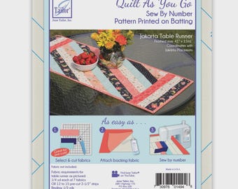 Quilt As You Go Jakarta Table Runner - Sew By Number - Pattern Printed on Batting