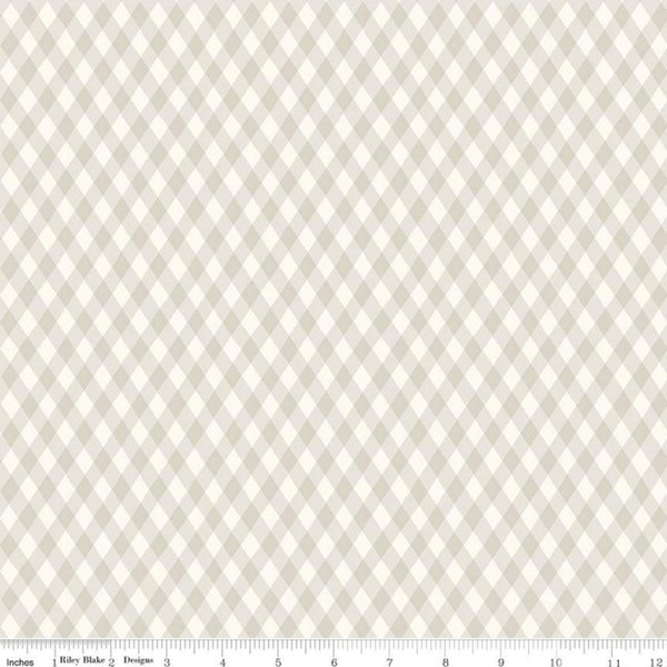 Riley Blake Honey Bee Plaid Taupe Cotton Woven C11703-TAUPE - DESIGNER FABRIC - Sold by the 1/2 Yard