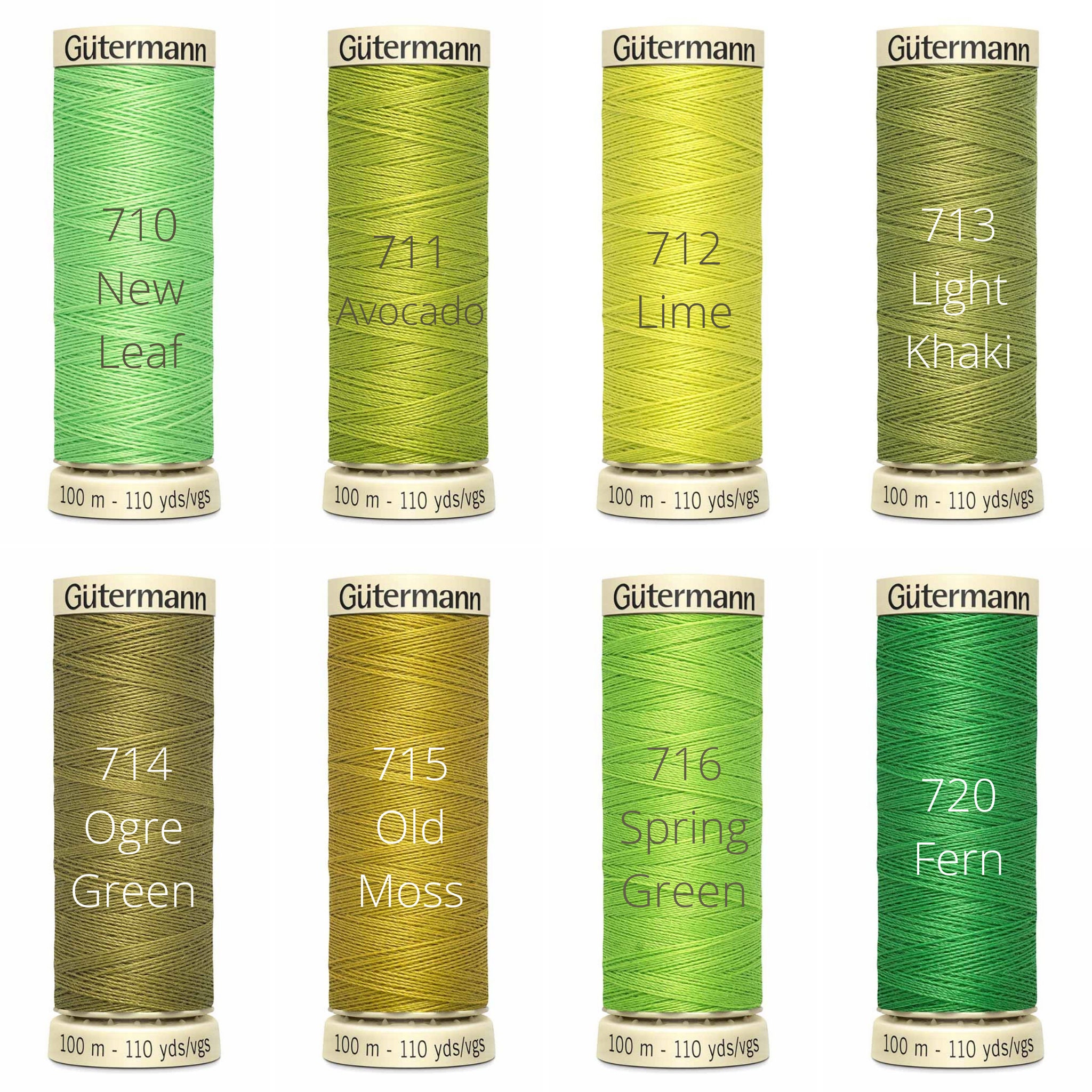 Gutermann SewAll Thread 100m Green Thread Choose Your Own Etsy