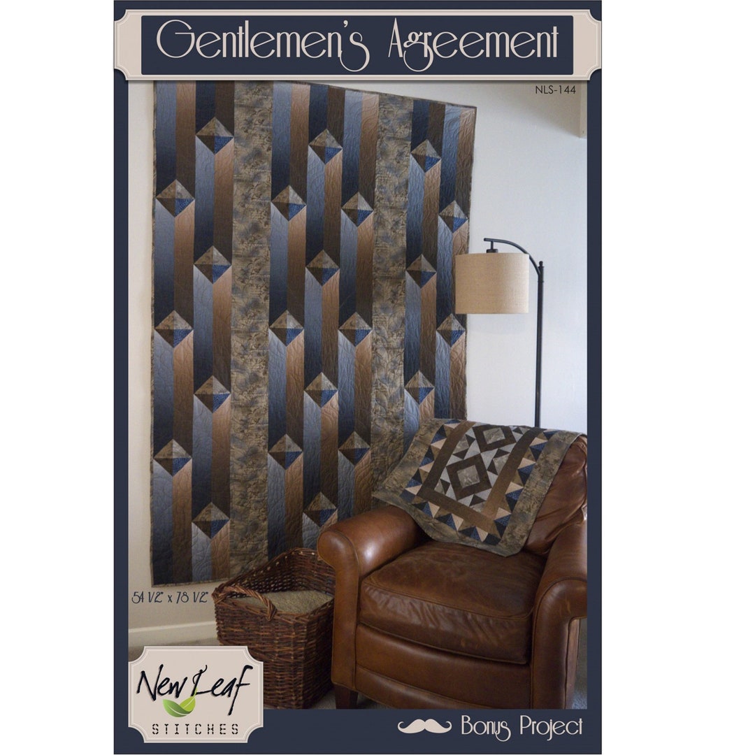 Gentlemen's Agreement Quilt Pattern: Masculine Geometric Design (PAPER ...