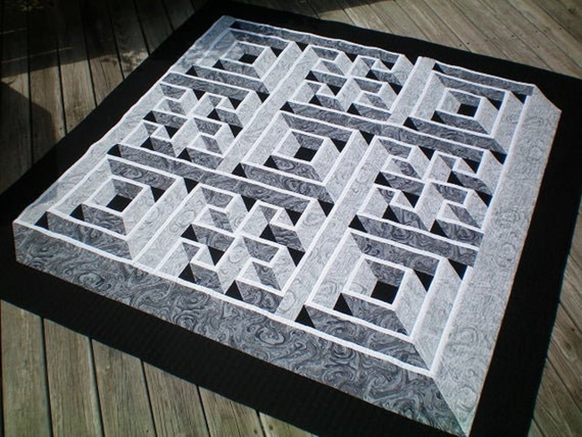 Labyrinth Walk by Guilty Quilter PAPER PATTERN Maze Quilt Etsy