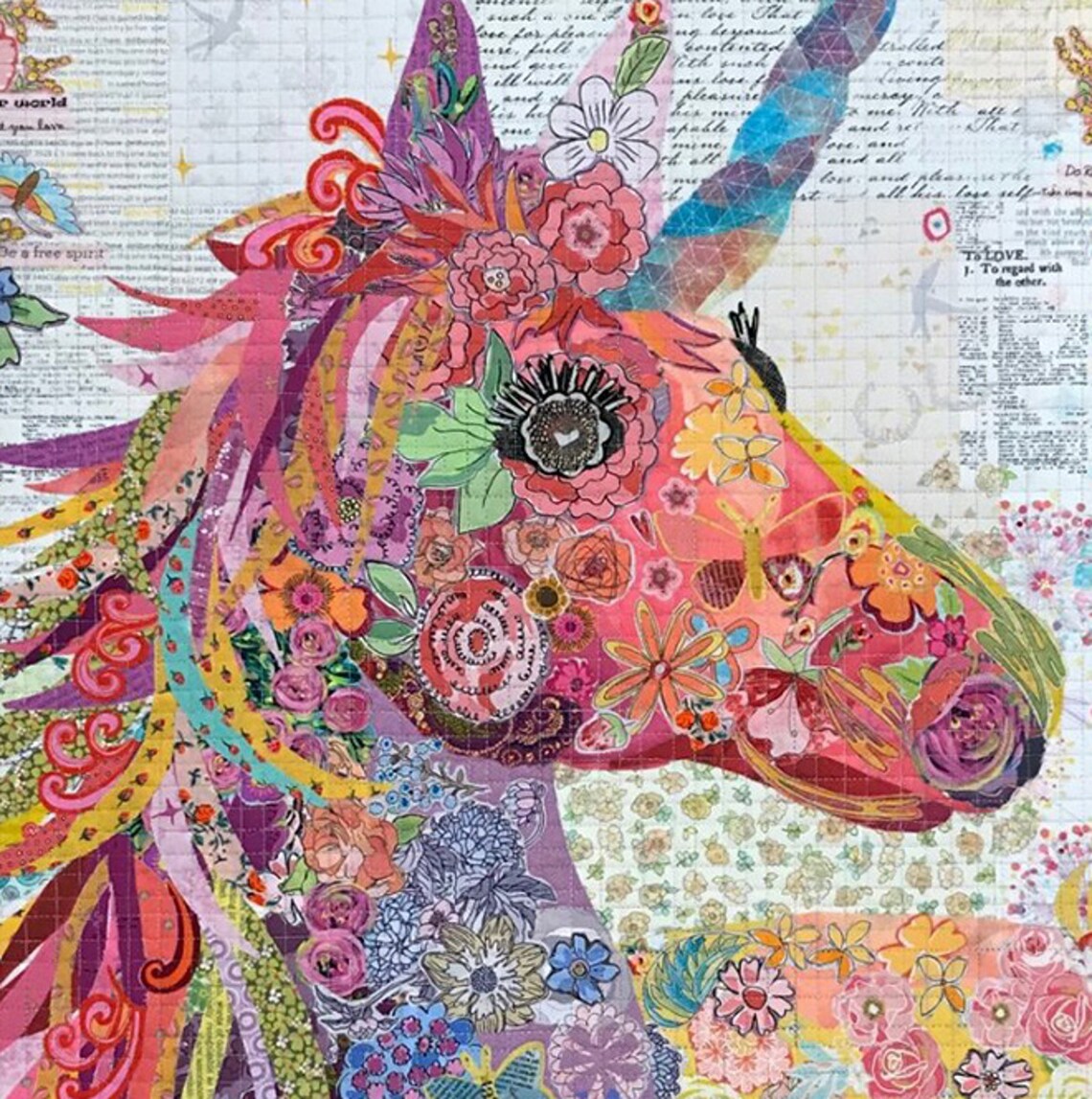 NOLA the Unicorn Collage Quilt Pattern by Laura Heine PAPER Etsy