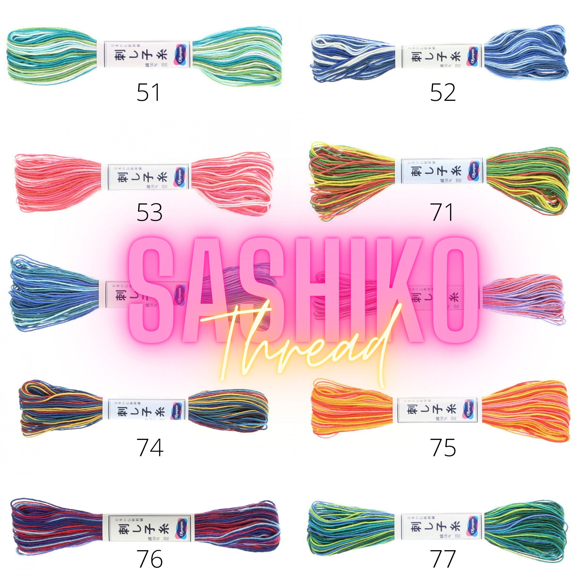 20m Skein Olympus Sashiko Thread - Variegated Blue/Green (#77