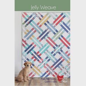 Jelly Weave Quilt Pattern - PAPER PATTERN - Jelly Roll Friendly Quilt Tutorial in 5 Different Sizes