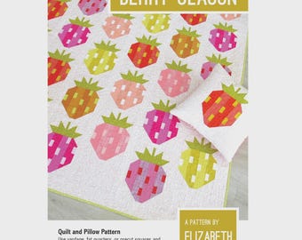 Berry Season Strawberry Quilt Patterns - PAPER PATTERN - Designed by Elizabeth Hartman