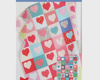 Box of Hearts Heart Quilt Pattern - PAPER INSTRUCTIONS - Baby Quilting Patterns