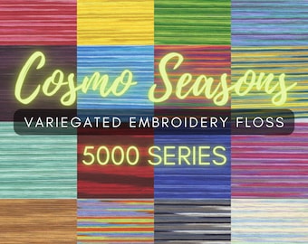 Lecien Cosmo Seasons Stickgarn – 6-strängig, ägyptische Baumwolle, 8 Meter, Dunkelviolett/Blau