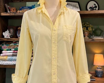 Reworked GAP Ruffle Collar Button-Up Shirt- Medium