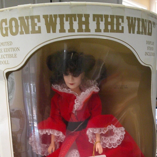 HOT SALE Rare Gone With The Wind Scarlett O’Hara Collection  Doll 1980, Limited Edition Gone with the wind doll, Red Dress Scarlett doll