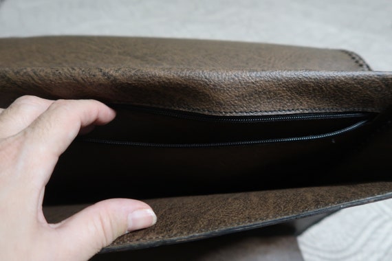 Vintage Handmade Genuine Leather Bag,  Unisex Cro… - image 6