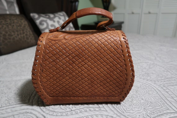 Vintage Handmade Genuine Leather Bag,  Women Purs… - image 3