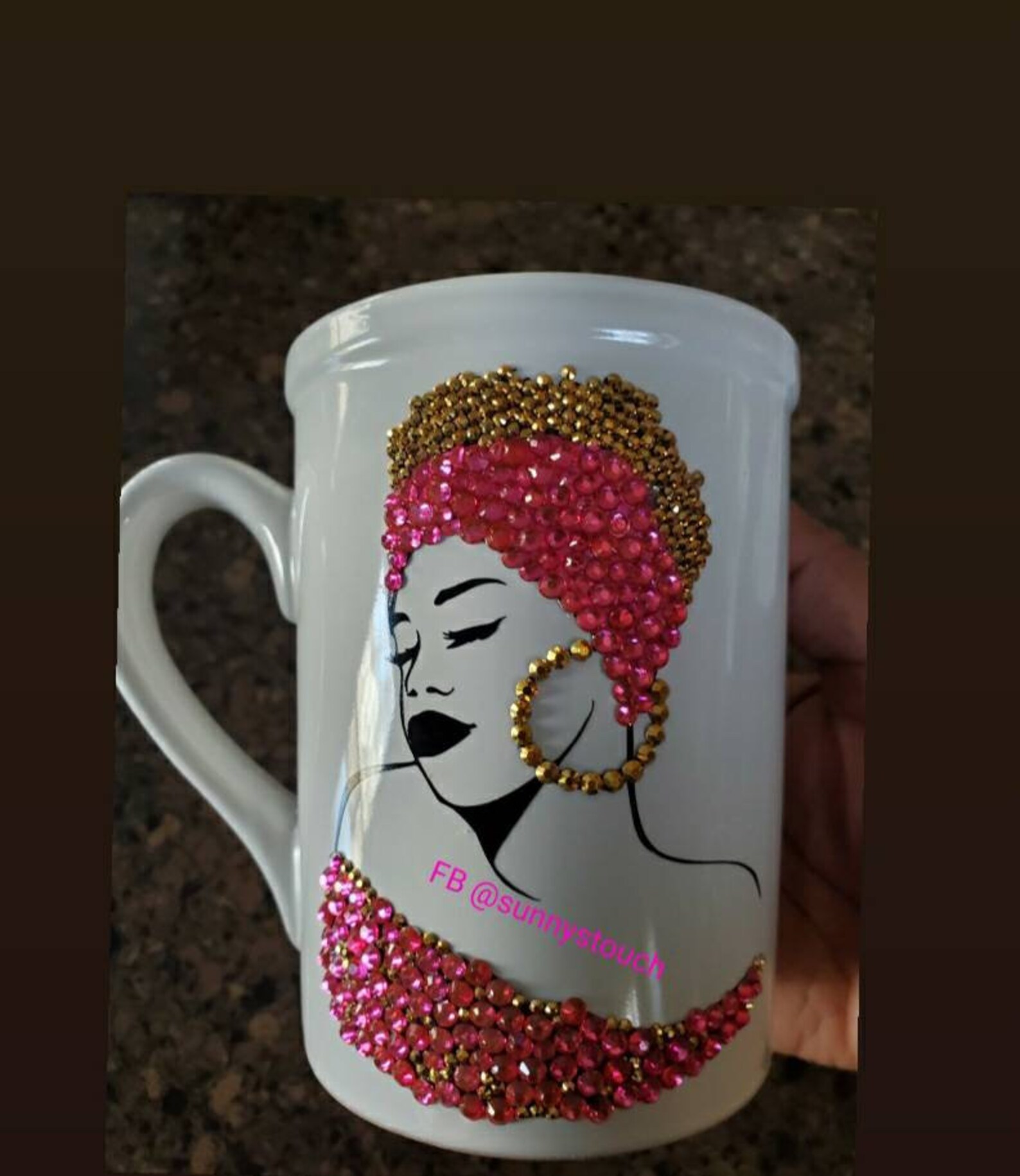 Beautiful Rhinestones Coffee Mug Rhinestone Mug Girl Magic Etsy