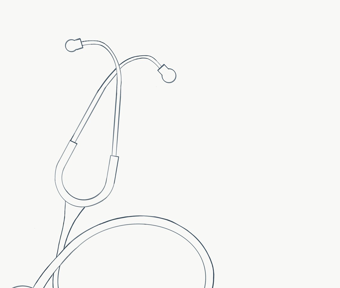 Stethoscope Print Minimalist Line Art Drawing Etsy