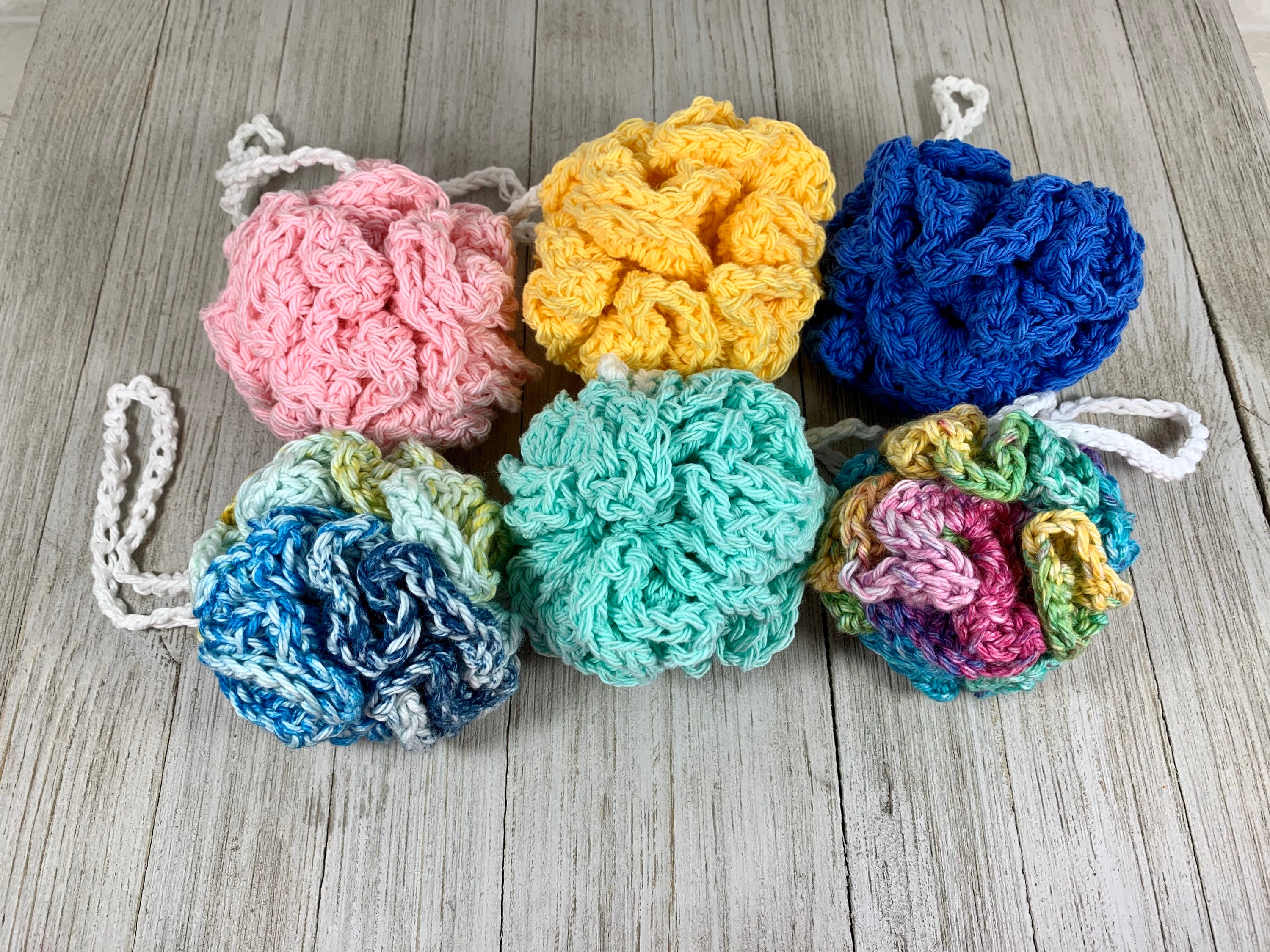 100 cotton loofah bath poof reusable loofah shower pouf Etsy