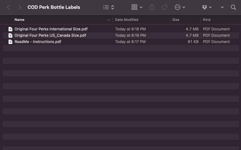 COD Zombies Perk Bottle Labels – Digital Download | DIY Gamer Decor ...