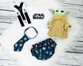 Personalized boys Star Wars R2D2 first birthday onesie customizable Star Wars theme cake smash outfit for boys 1st birthday