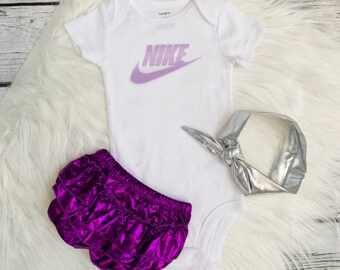 purple nike baby outfit
