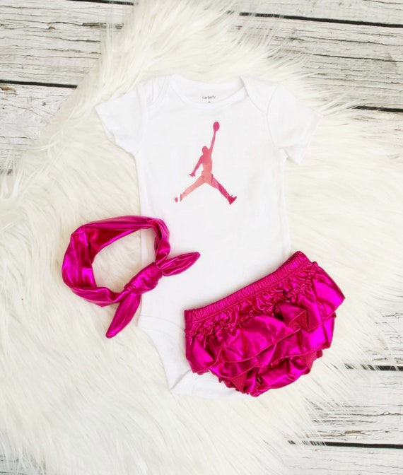 Pink Jordan OutfitLycra Diaper Cover 