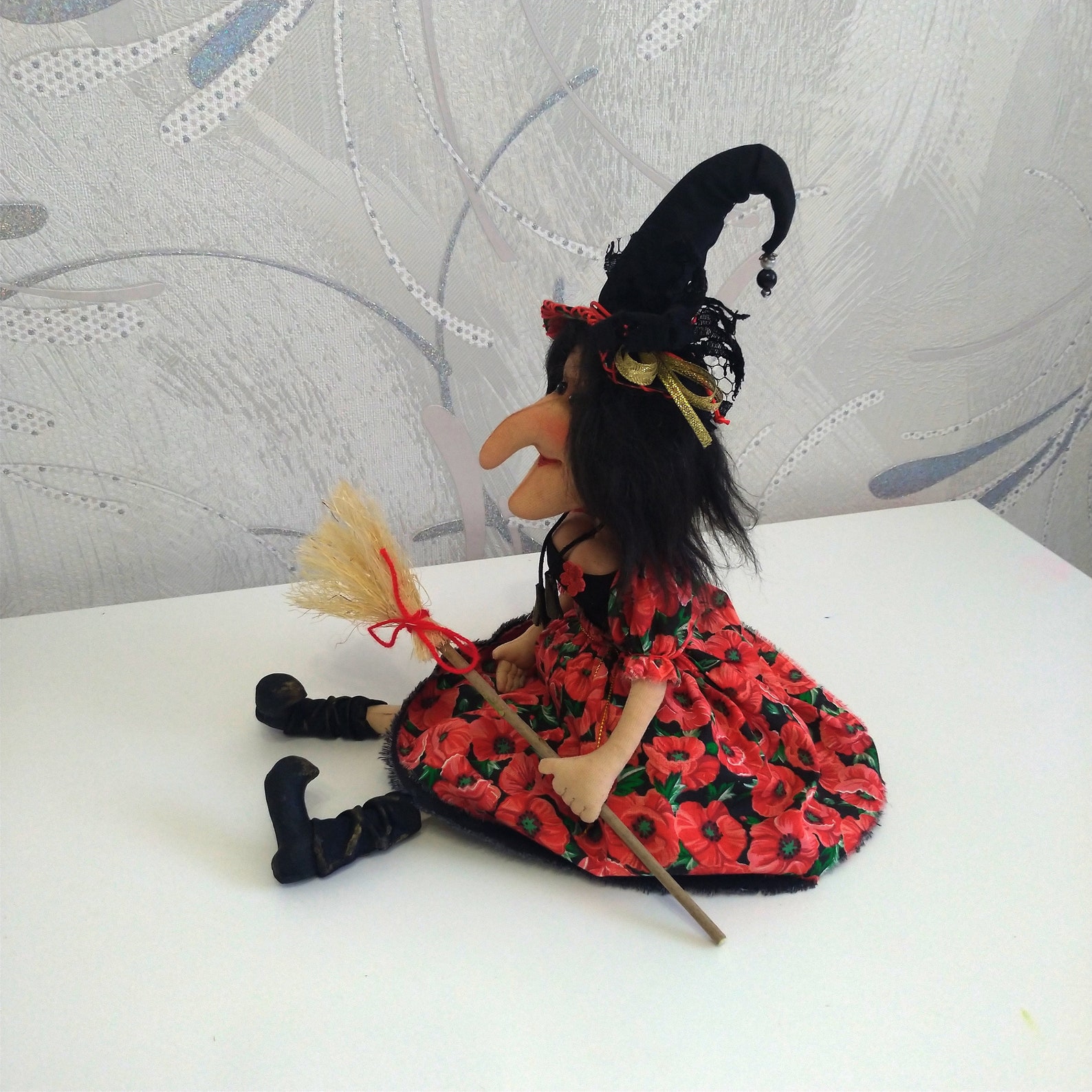 Witch Doll Handmade Interior Art Doll Hanging Witch Toy Witch Etsy