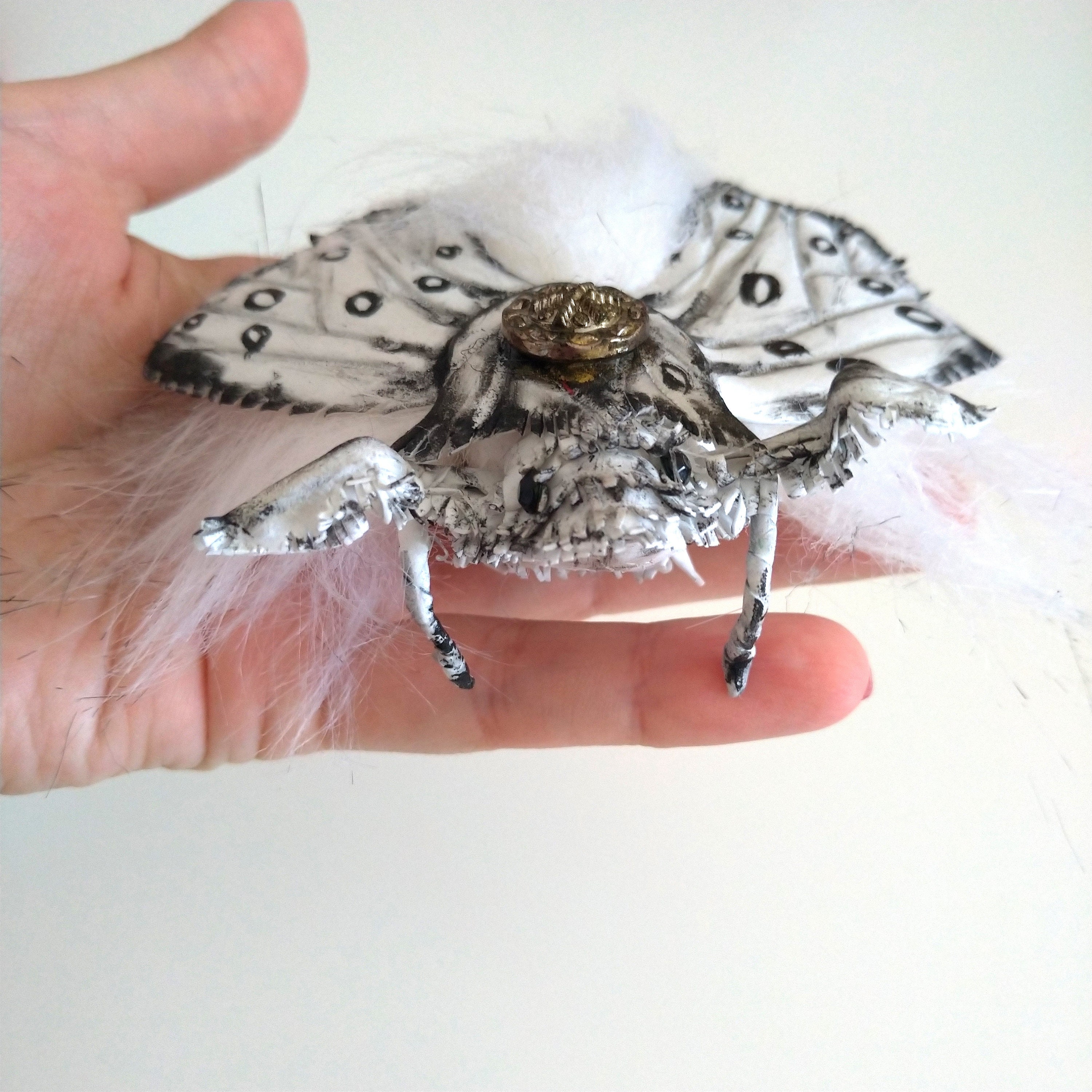 White Moth Decor Handmade Moth Plush Moth Fabric Moth Art Etsy
